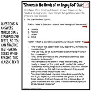 sinners in the hands of an angry god quiz