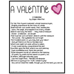 edgar allan poe poems about love a valentine