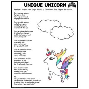 fun poems for kids unicorn