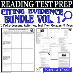 cite textual evidence reading test prep
