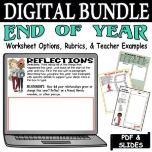 middle school end of the year activities digital resources