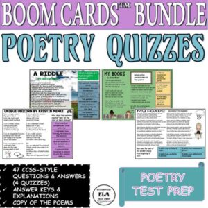 middle school poetry activities boom cards