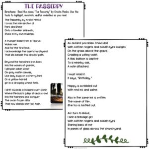 middle school poetry activities the passerby