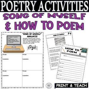 poem song of myself poetry activities