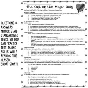 questions for the gift of the magi o henry