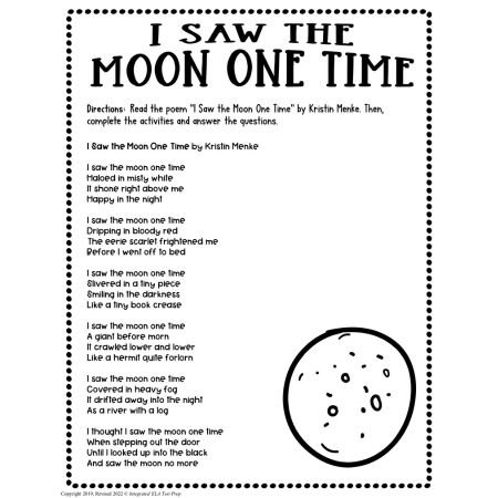 Poem about the Moon and 5 Fun Poetry Activities - The Integrated Teacher