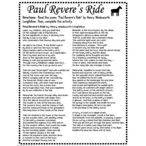 poems for kids with alliteration paul reveres ride poem