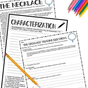 response questions for reading the necklace