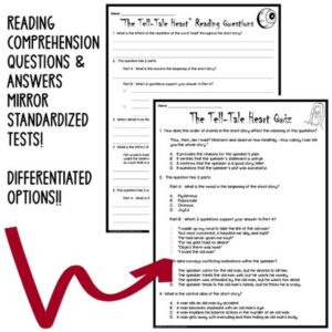 reading comprehension questions the tell tale heart quiz