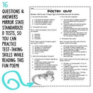 poem about a dragon quiz