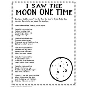 poems that rhyme i saw the moon