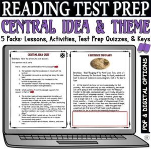 what does central idea mean worksheets