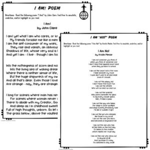 first week of school activities high school i am poems