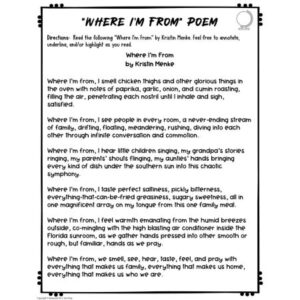 i am poetry format where i am from